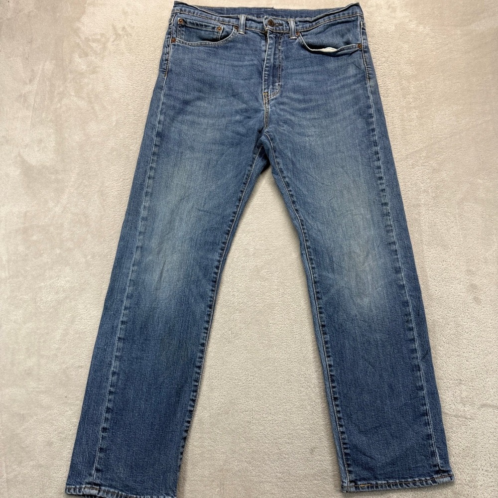 Levis 505 Regular Fit Jeans Men 34x30 Blue Straight Leg Medium Wash Denim Casual